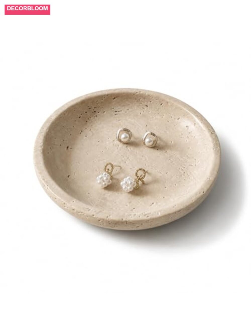 Natural Travertine Jewelry Dish, Trinket Tray, Ring Dish Decorative Stone Tray